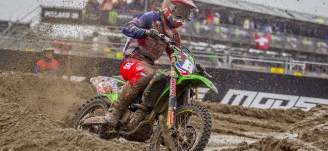 Adam Sterry on the podium at the Motocross of Nations