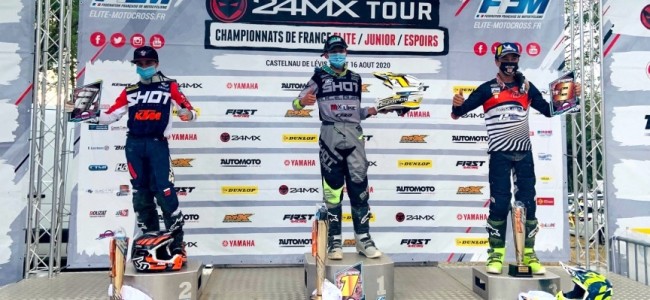 Podium and leaderboard for Sacha Coenen in 24MX Tour
