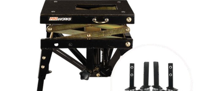 Product: Proworks hydraulic motorcycle lift on wheels