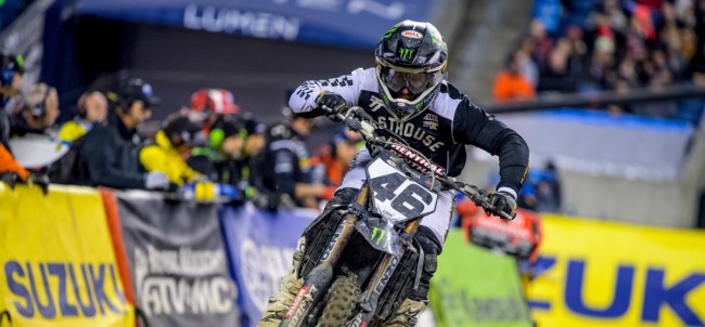 Justin Hill for BUD Racing in the Supercross World Championship