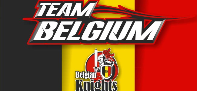 ¡Acción de bandera de los seguidores del equipo de Bélgica!