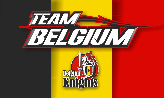 Azione bandiera dei sostenitori della squadra belga!
