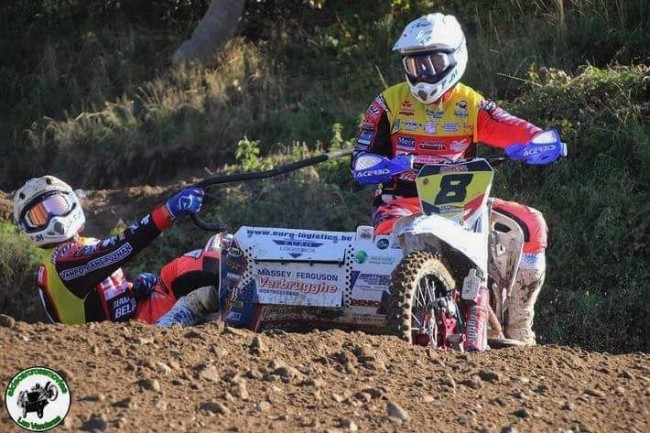 Crash team Dierckens in warm-up prevents participation in Sidecarcross of Nations!