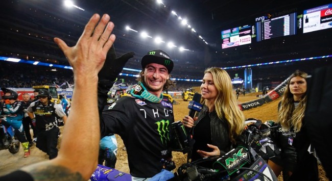 Dylan Ferrandis and Chase Sexton on their title night in Vegas