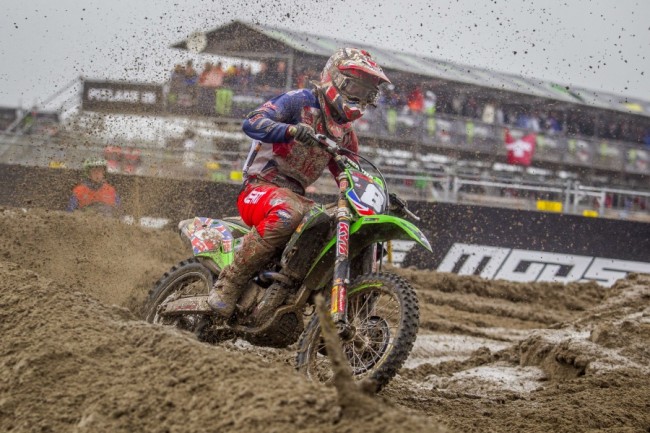 Adam Sterry on the podium at the Motocross of Nations