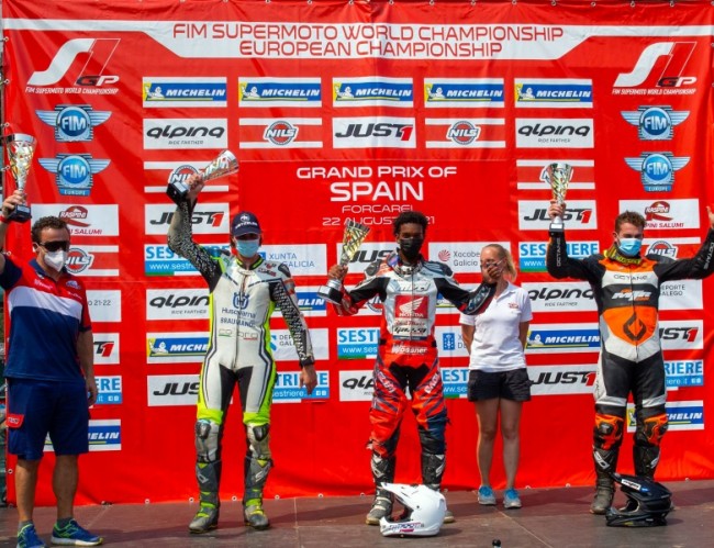 Romain Kaivers on the Spanish podium