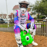 Alle Kawasaki rijders in actie in Agueda.
