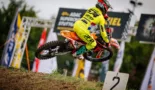 Roan van de Moosdijk, Maxime Grau en Lucas Leok  op dag een ADAC MX Masters