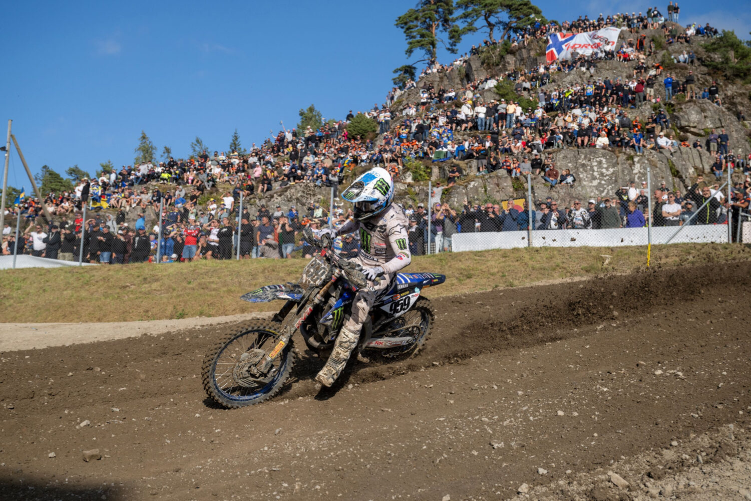 Maxime Renaux in actie tijdens de MXGP van Zweden in Uddevalla